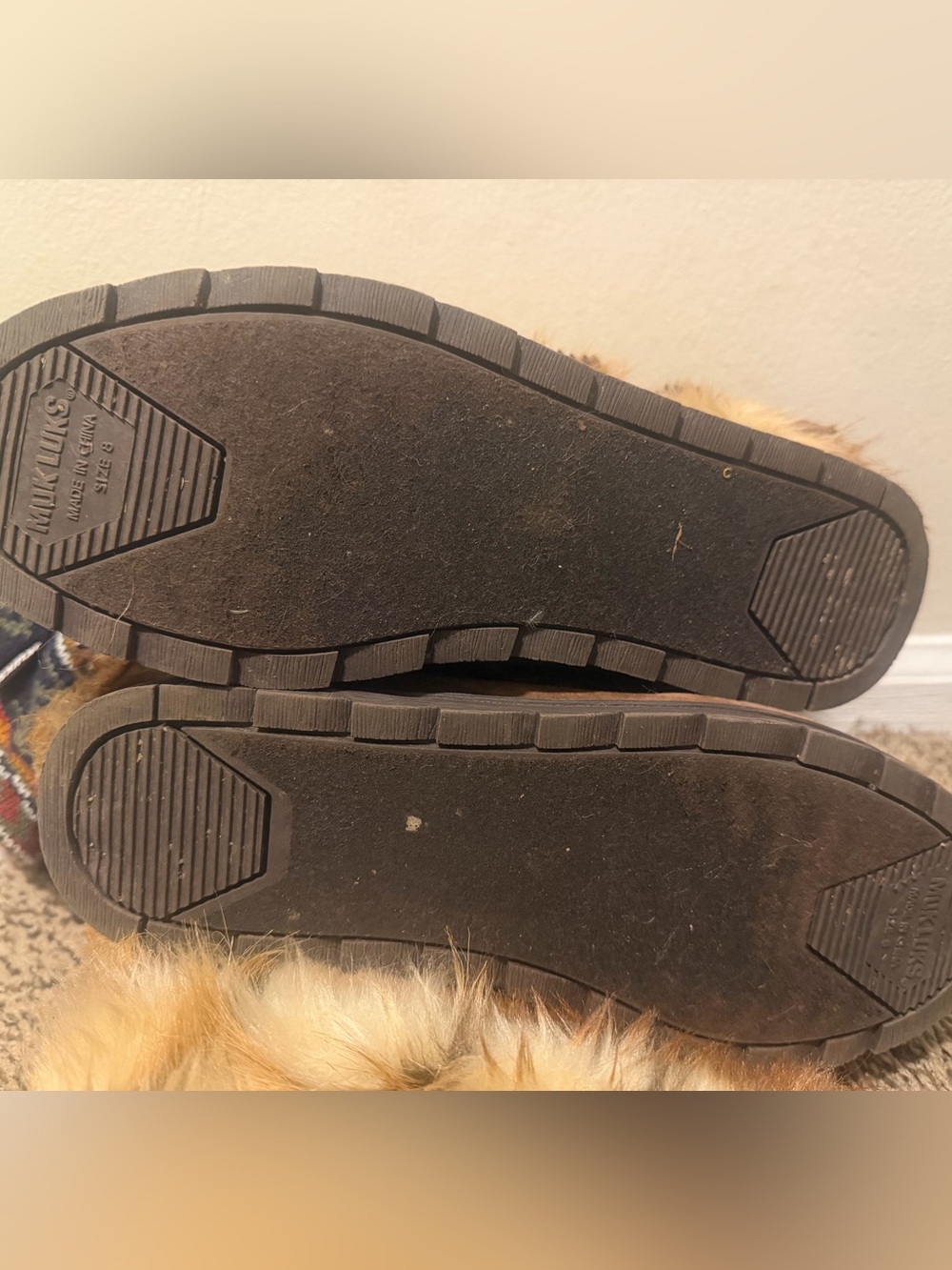 MUKLUKS Faux Fur Boots with Knit Cuff - Brown size 8 - Picture 7 of 7
